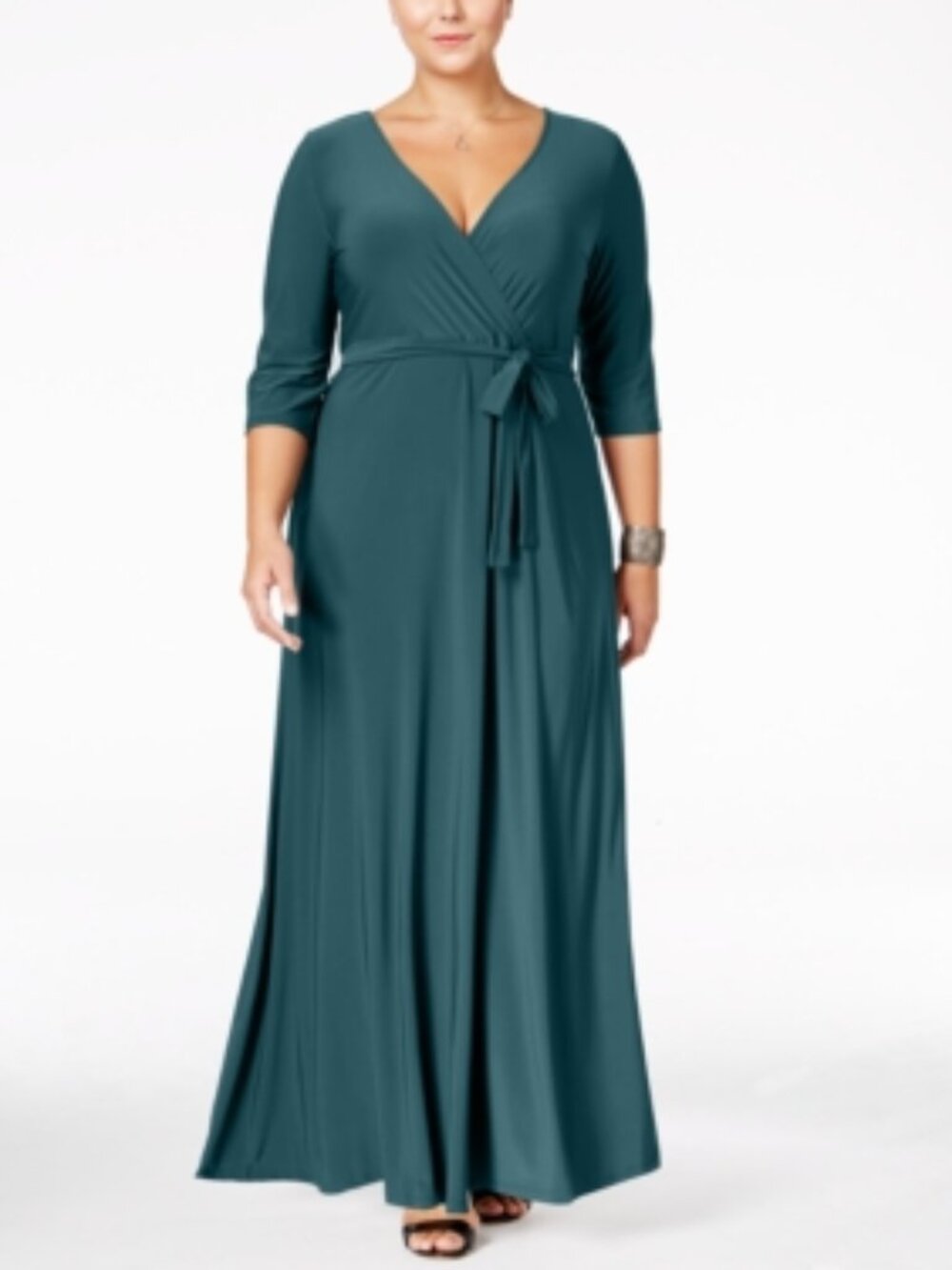 Love Squared Womens Plus Size Faux Wrap Maxi Dress
